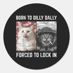 Adesivo Redondo Meme de Gato Engraçado Meninos Jovens da Internet
