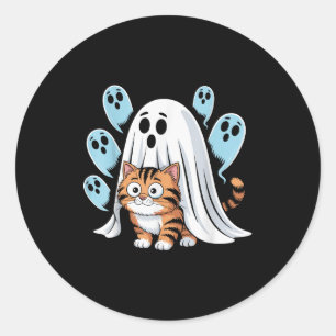 Adesivo Redondo Meme de Gato Engraçado Soky Halloween Gatinho