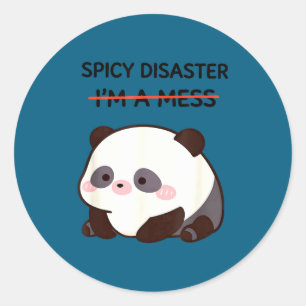Adesivo Redondo Meme de panda engraçado humor sarcástico kawaii mu