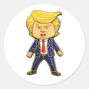 Adesivo Redondo Meme de Prendedor de Lapela do Trump Feliz Trump A