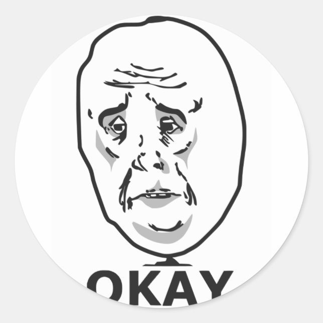 Adesivo Redondo Meme do Cara Okay (Frente)