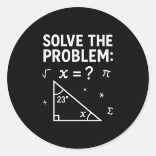 Adesivo Redondo Meme Engraçado 67 Matemática Resolva o Problema Pr