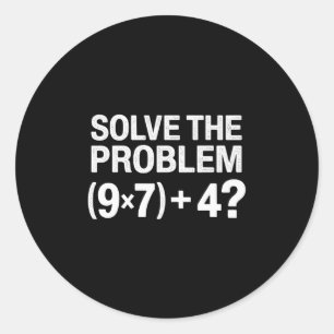 Adesivo Redondo Meme engraçado 67 Pemdas professor de matemática B