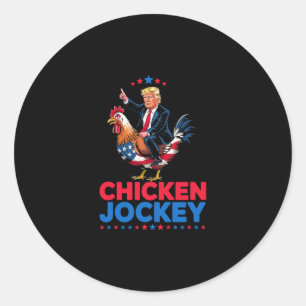 Adesivo Redondo Meme Engraçado do Frango Jóquei Trump