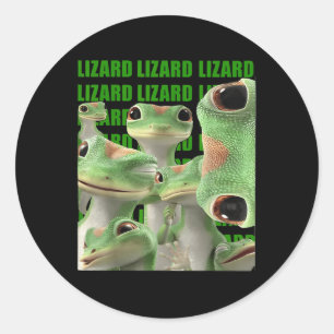 Adesivo Redondo Meme Engraçado Lizard Lizard (2 Lados) _1