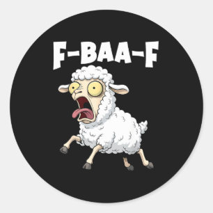 Adesivo Redondo Meme F-baa-f – Gráfico de Meme Engraçado aos Grito