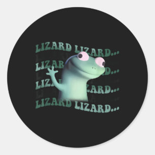 Adesivo Redondo Meme Funny Weirdcore Animal Women Lizard Lizar