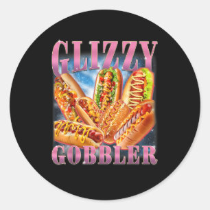 Adesivo Redondo Meme Glizzy Gobbler Engraçado Hilário Cachorro Que
