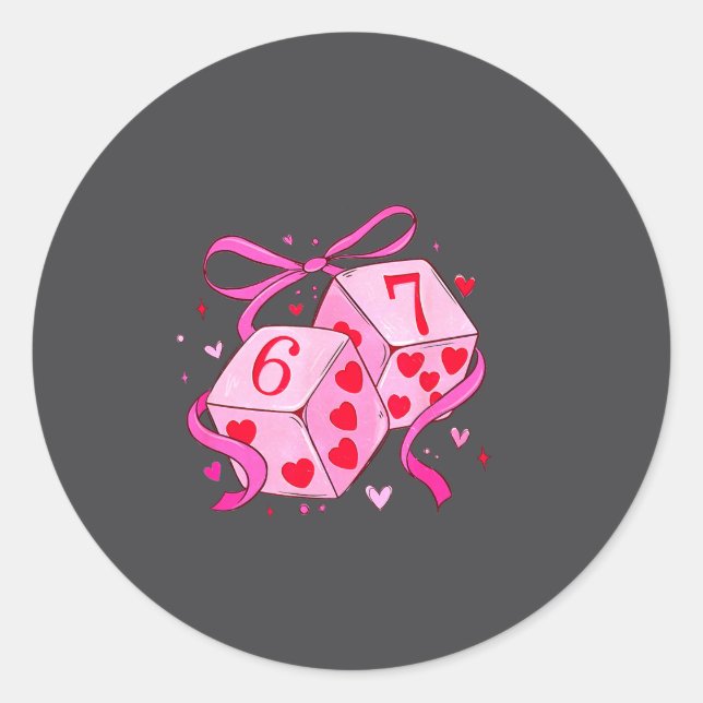 Adesivo Redondo Meme Playing Cards Valentine,preppy Funny Coquette (Frente)