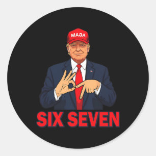 Adesivo Redondo Meme Trump 67 Seis Sete Engraçado Homens Mulheres 