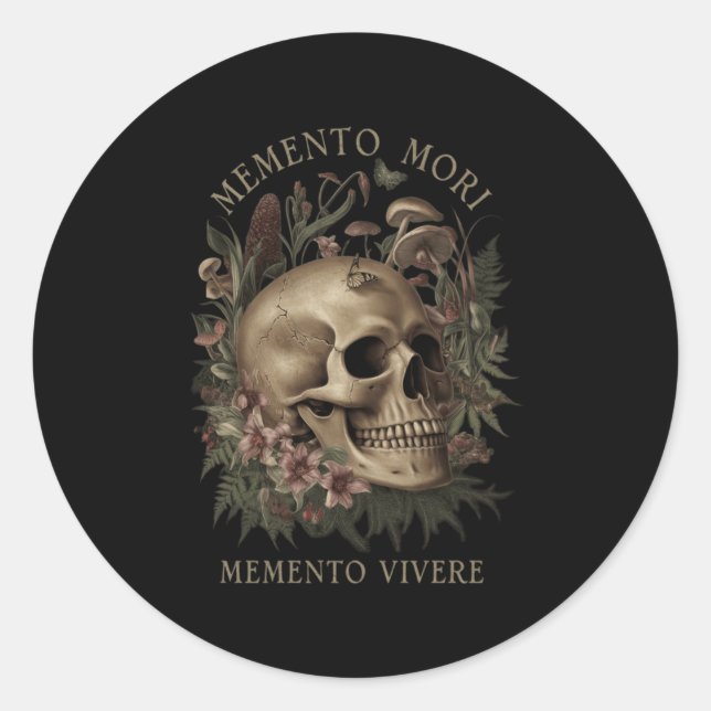 Adesivo Redondo Memento Mori Memento Vivere - Filosofia &amp; Lat (Frente)