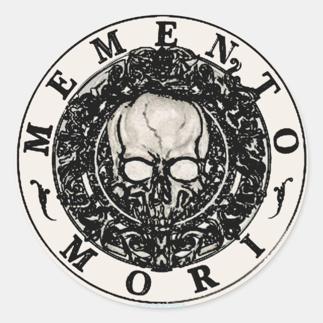 Adesivo Redondo Memento Mori Skull Sticker (Frente)