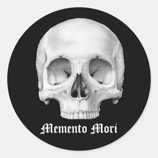 Adesivo Redondo Memento mori Stickers (Frente)
