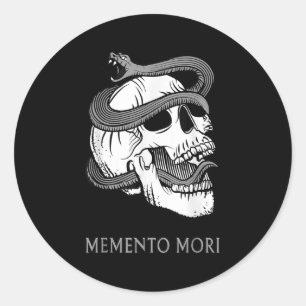 Adesivo Redondo Memento Mori Stoic Latino Stoicismo Filosofia Reme