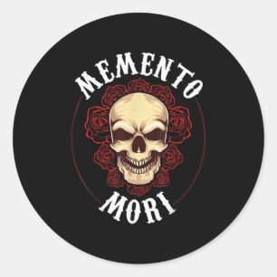 Adesivo Redondo Memento Mortalidade Estoicismo de Filosofia Estáti