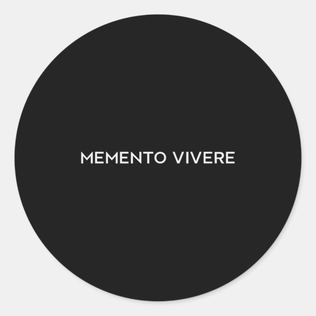 Adesivo Redondo Memento Vivere Lembra De Viver Filosofia Latim Q (Frente)