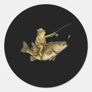 Adesivo Redondo Memes do Sapo Retro B Pai Pescando ao Amanhecer Di
