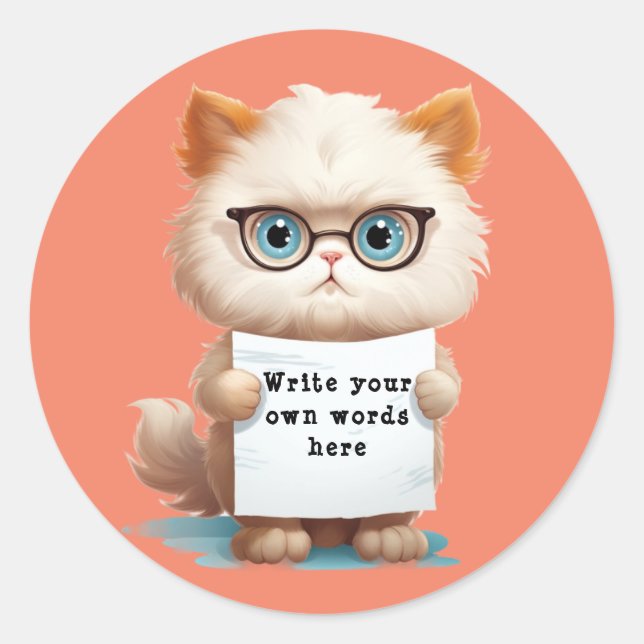 Adesivo Redondo Memo cat (Frente)