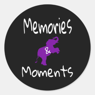 Adesivo Redondo Memorando de Apoio ao Elefante Roxo de Conscientiz