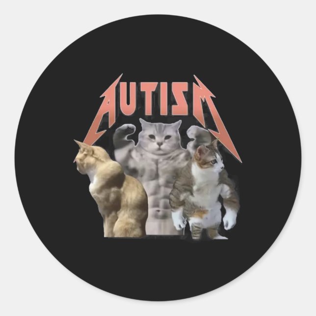 Adesivo Redondo Memória Buff Cats Autism (Frente)