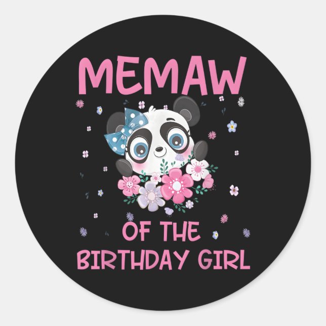 Adesivo Redondo Memória Da Família Panda Bear Py (Frente)