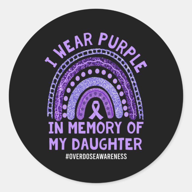 Adesivo Redondo Memória Da Sobredosagem Roxa Vestida (Frente)