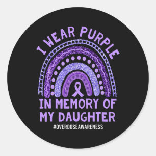Adesivo Redondo Memória Da Sobredosagem Roxa Vestida