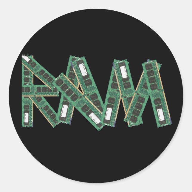 Adesivo Redondo Memória de acesso aleatório (Frente)