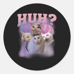 Adesivo Redondo Memória Engraçada Huh Gato De Camisa Gato Soa Humo