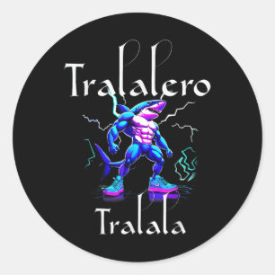 Adesivo Redondo Memória Engraçado - Tralalalero Tralala Brainrot V