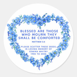 Adesivo Redondo Memória funerária dom coroa azul