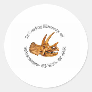 Adesivo Redondo Memória Triceratops