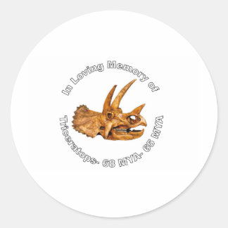 Adesivo Redondo Memória Triceratops