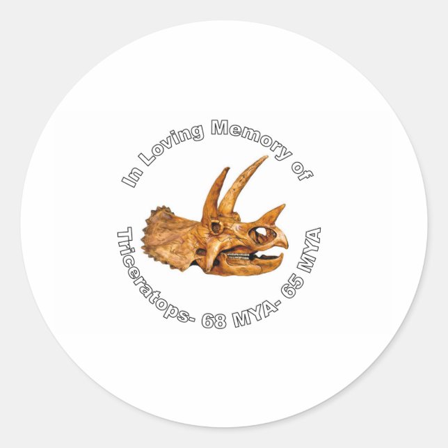 Adesivo Redondo Memória Triceratops (Frente)