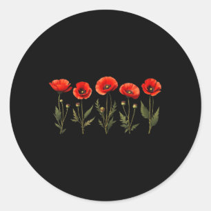 Adesivo Redondo Memorial Da Flor Vermelha Cuta Dia Da Flor 2025 Us
