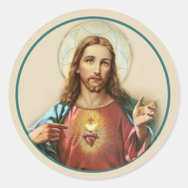 Adesivo Redondo Memorial de Jesus Cristo, Simpatia Católica (Frente)