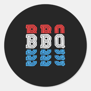 Adesivo Redondo Memorial do Dia de os pais do Flag Barbecue Grilin