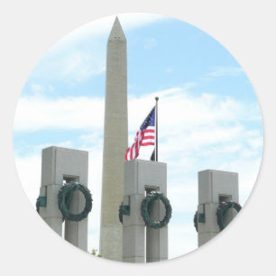 Adesivo Redondo Memorial do Washington Monument e da WWII em DC