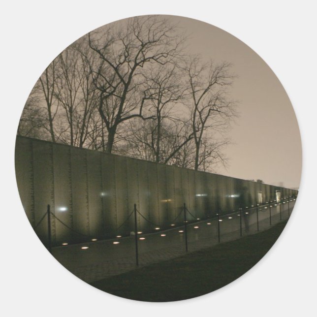 Adesivo Redondo Memorial dos Veteranos do Vietnã (Frente)