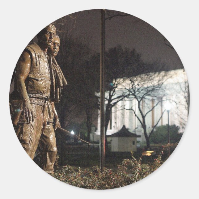 Adesivo Redondo Memorial dos Veteranos do Vietnã (Frente)