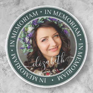 Adesivo Redondo Memorial Em Memoriam Elegant Classic Photo