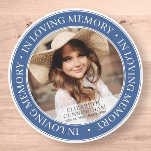 Adesivo Redondo Memorial In Loving Memory Classic Custom Photo