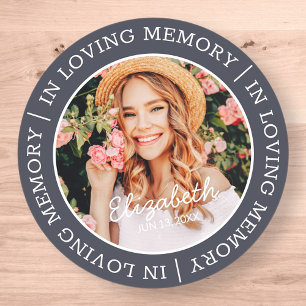 Adesivo Redondo Memorial In Loving Memory Modern Custom Photo