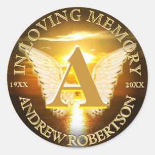 Adesivo Redondo Memorial Sunset Ocean Monograma