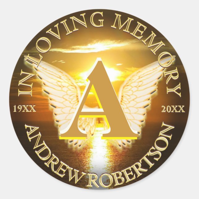 Adesivo Redondo Memorial Sunset Ocean Monograma (Frente)