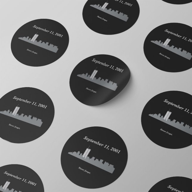 Adesivo Redondo Memorial Vetor 9/11 (Criador carregado)