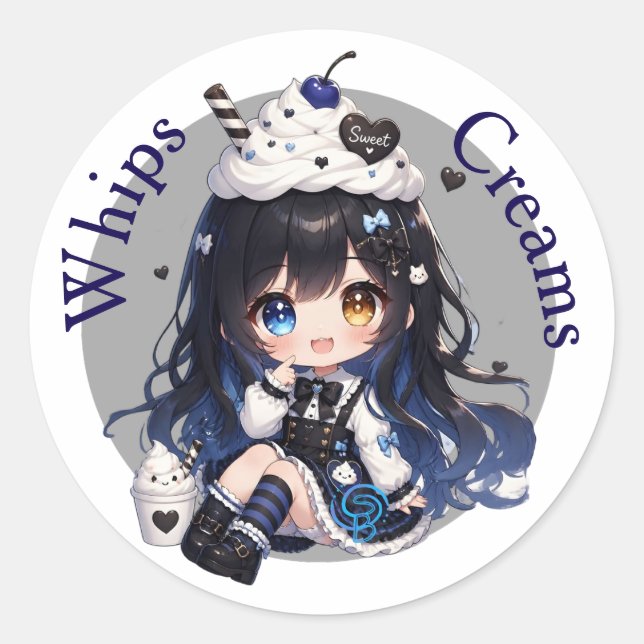 Adesivo Redondo Memórias de Creme Chantilly (Frente)