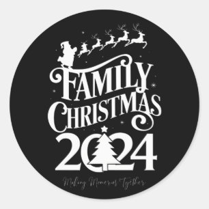 Adesivo Redondo Memórias de Natal da Família 2024 Juntos Combinand