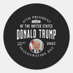 Adesivo Redondo Memórias do Dia da Inauguração do Presidente Trump