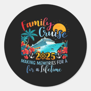 Adesivo Redondo Memórias Do Fazer Da Família Cruise 2025 Para A Vi